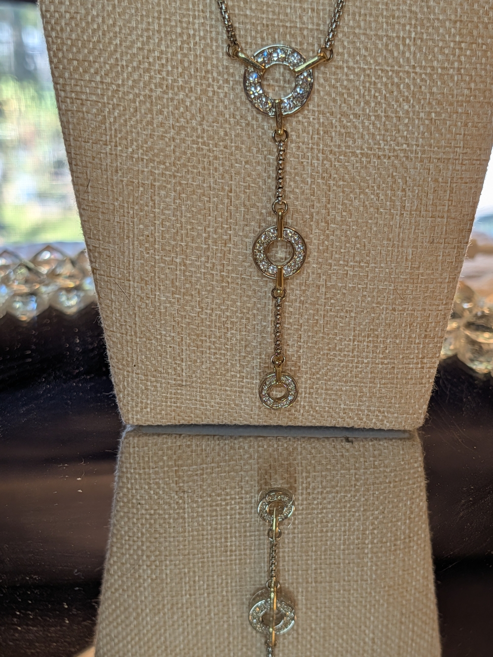 Gold-Tone Crystal Y-Drop Necklace
